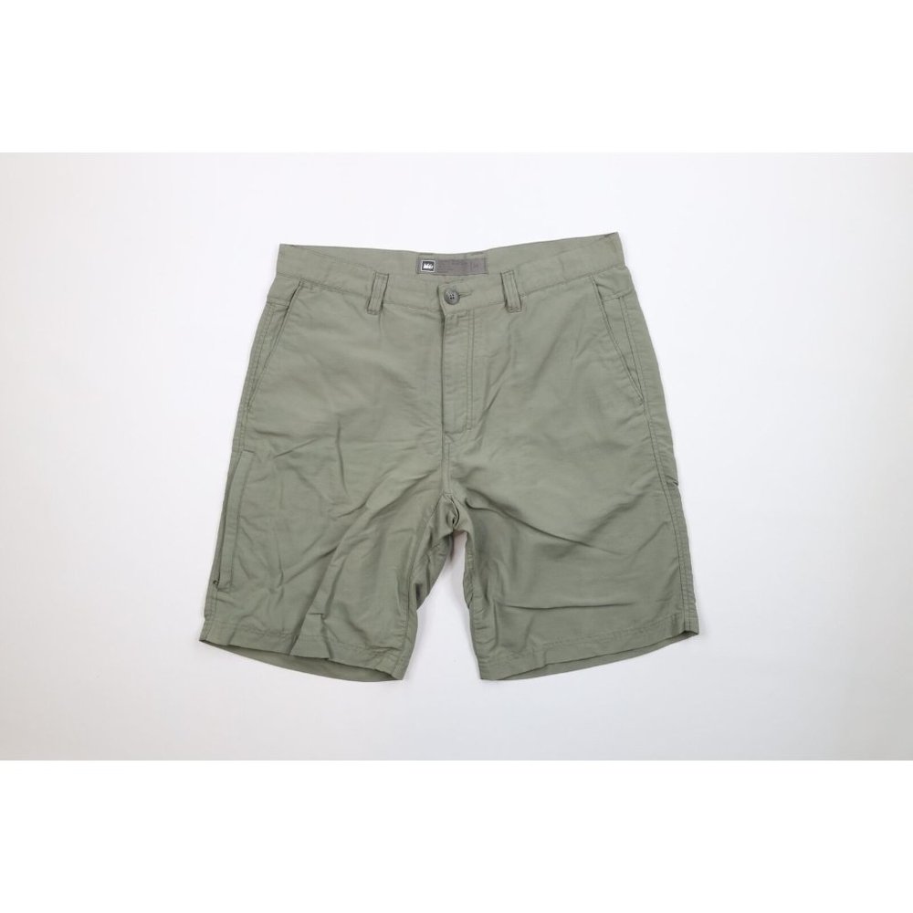 Vintage REI Mens Size 34 Faded Outdoor Hiking Shorts Olive Green Nylon